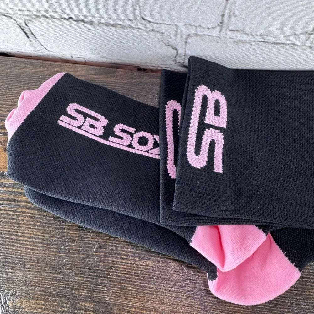 SB SOX Compression Socks Unisex Medium Black Pink New 20-30mmHg 2 Pairs